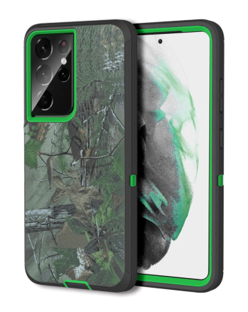 Heavy Duty Case for Galaxy S21 Ultra (CAMO GREEN) (Only Ground Shipping)