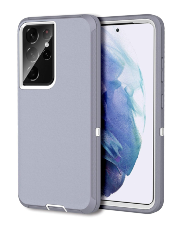Heavy Duty Case for Galaxy S21 Ultra (DARK GRAY & WHITE) (Only Ground Shipping)