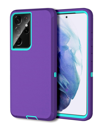 Heavy Duty Case for Galaxy S21 Ultra (PURPLE & TEAL) (Only Ground Shipping)