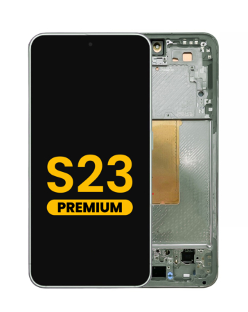 Grab wholesale deals on the OLED assembly with frame for Galaxy S23 S911 in green. Premium quality.