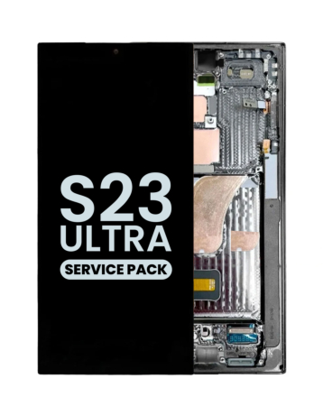 Grab wholesale deals on the OLED assembly with frame for Galaxy S23 Ultra S918 in phantom black. Service pack.