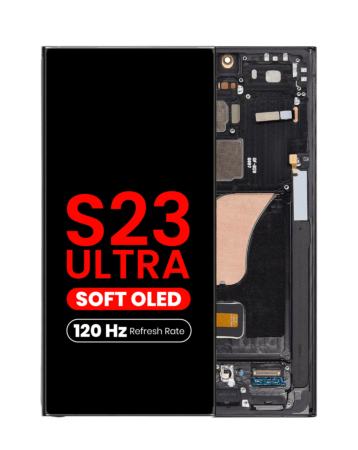 OLED Assembly with Frame for Galaxy S23 Ultra (S918) (GRAPHITE) (Aftermarket Pro Soft Oled / 120HZ)