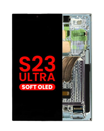 Grab wholesale deals on the OLED assembly with frame for Galaxy S23 Ultra S918 in sky blue. Aftermarket OLED.