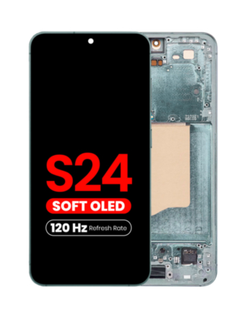 OLED Assembly with Frame for Galaxy S24 (S921) (JADE GREEN) (Aftermarket Plus Soft Oled / 120Hz)