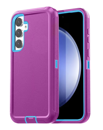 Heavy Duty Case for Galaxy S24 FE (PURPLE & TEAL) (Only Ground Shipping)