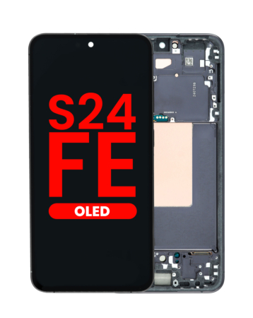 Buy the OLED Assembly with Frame for Galaxy S24 FE 5G S721 in Graphite, Aftermarket OLED.
