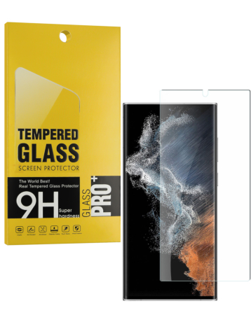 Shop the Clear Tempered Glass for Galaxy S24 Ultra, case-friendly, 2.5D, single piece.
