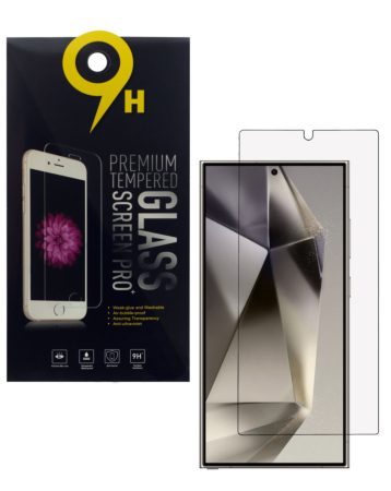 Order the Clear Tempered Glass for Galaxy S24 Ultra, case-friendly, 2.5D, pack of 10.
