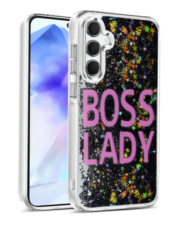 Liquid Quicksand Glitter Cover Case - BOSS LADY for Galaxy S24 / S25 (Only Ground Shipping)