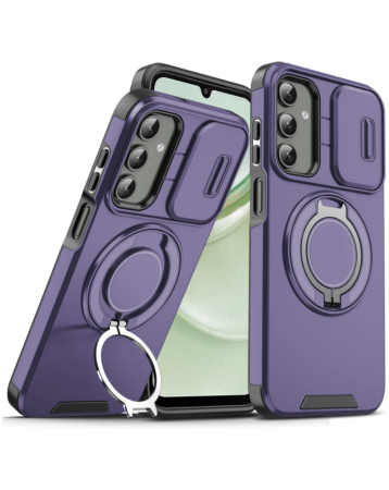 Rugged Magnetic Case with Ring Camera Cover - PURPLE for Galaxy S24 / S25 (Only Ground Shipping)