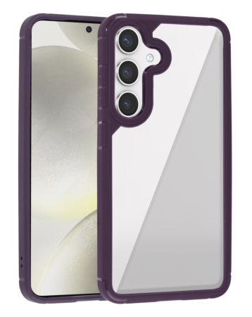 Luxury Shockproof Clear Case - PURPLE for Galaxy S24 / S25 (Only Ground Shipping)