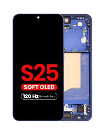 OLED Assembly with Frame for Galaxy S25 (S931) (NAVY) (Aftermarket Plus Soft Oled / 120Hz)