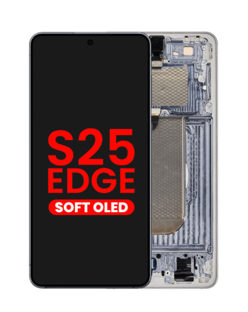 OLED Assembly with Frame for Galaxy S25 Edge (S937) (TITANIUM SILVER) (Aftermarket OLED)