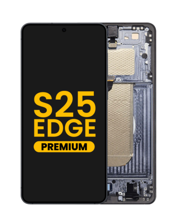 OLED Assembly with Frame for Galaxy S25 Edge (S937) (TITANIUM JETBLACK) (Premium)