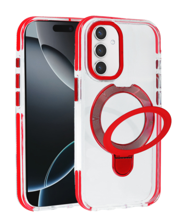 Magnetic Circle Stand with MagSafe Case for Galaxy S25FE (RED) (Only Ground Shipping)