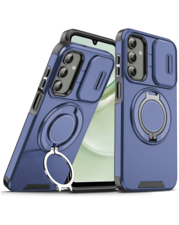 Rugged Magnetic Case with Ring Camera Cover - NAVY BLUE for Galaxy S25 Plus (Only Ground Shipping)