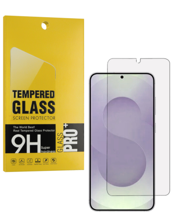 Buy the Clear Tempered Glass for Galaxy S24 Plus and S25 Plus, case friendly, 2.5D, single piece.