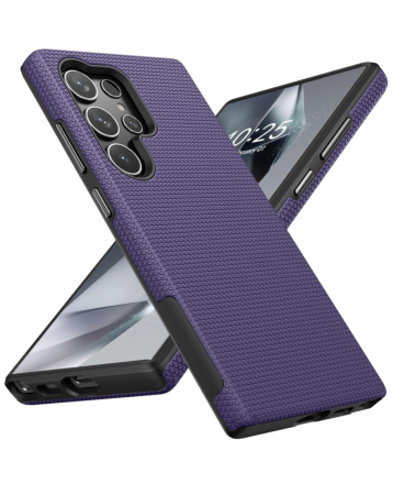 Shock Absorption Protective Dual Layer Case - PURPLE for Galaxy S25 Ultra (Only Ground Shipping)