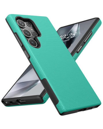 Shock Absorption Protective Dual Layer Case - TEAL for Galaxy S25 Ultra (Only Ground Shipping)