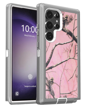 Heavy Duty Case for Galaxy S25 Ultra (CAMO PINK) (Only Ground Shipping)
