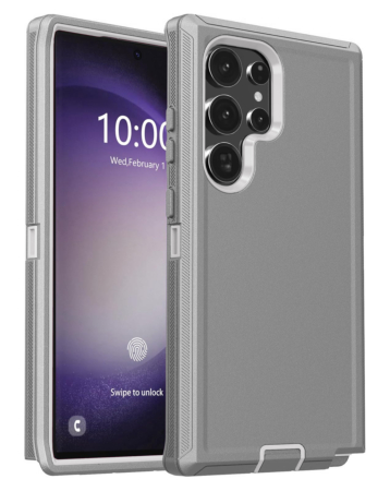 Heavy Duty Case for Galaxy S25 Ultra (DARK GRAY & WHITE) (Only Ground Shipping)