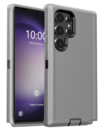 Heavy Duty Case for Galaxy S25 Ultra (DARK GRAY & BLACK) (Only Ground Shipping)