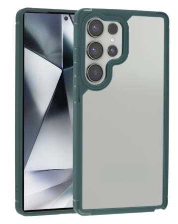 Luxury Shockproof Clear Case - GREEN for Galaxy S25 Ultra (Only Ground Shipping)