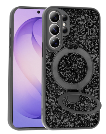 Sparkle Luxury Slim Case with Magnetic Kickstand for Galaxy S26 Ultra (BLACK) (Only Ground Shipping)