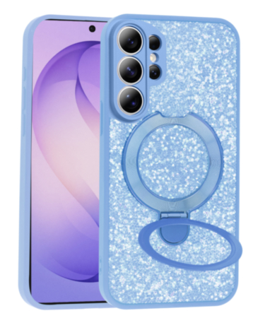 Sparkle Luxury Slim Case with Magnetic Kickstand for Galaxy S26 Ultra (LIGHT BLUE) (Only Ground Shipping)
