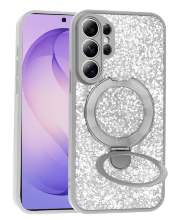 Sparkle Luxury Slim Case with Magnetic Kickstand for Galaxy S26 Ultra (SILVER) (Only Ground Shipping)