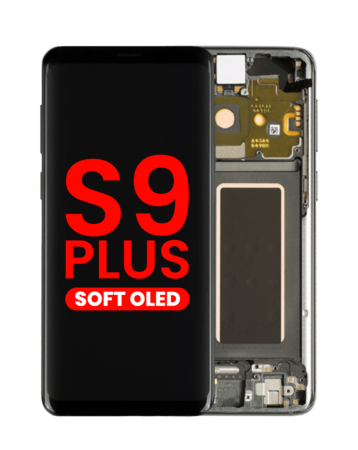 Order the OLED assembly with frame for Galaxy S9 Plus G965 in Titanium Gray, aftermarket OLED.