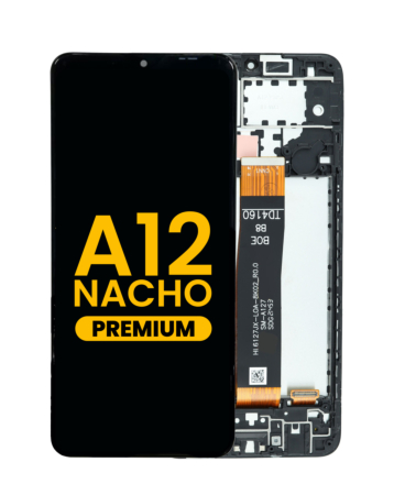Stock up on the LCD assembly with frame for Galaxy A12 Nacho A127 2021 BOE premium.
