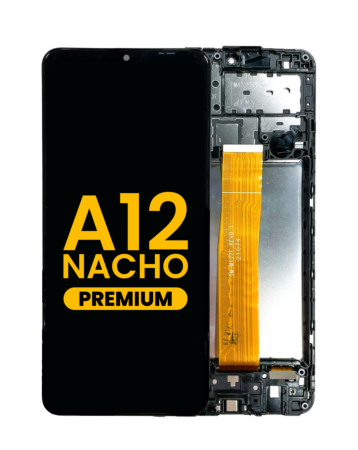 Order the LCD assembly with frame India version for Galaxy A12 Nacho A127 2021, premium quality.
