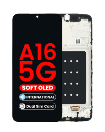 OLED Assembly with Frame for Galaxy A16 5G (A166P / 2024) (International / Dual SIM) (Aftermarket OLED)