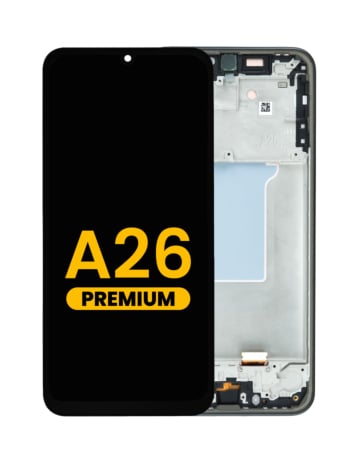 Stock up on the Premium Black OLED Assembly with Frame for Galaxy A26 A266 2025.
