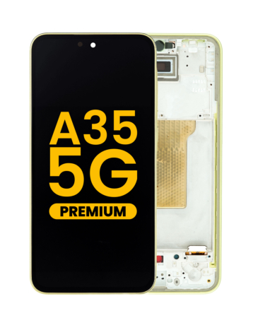 Grab wholesale deals on the OLED Assembly with Frame for Galaxy A35 5G A356 2024 in Lemon, Premium.