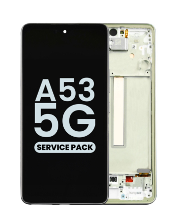 Shop the OLED Assembly with Frame for Galaxy A53 5G, model A536 from 2022, in Awesome White – Service Pack.