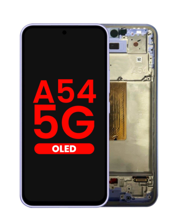 Shop the OLED assembly with frame for the Galaxy A54 5G 2023 in Awesome Violet, aftermarket OLED.