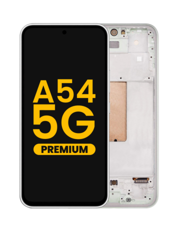 Buy the OLED assembly with frame for the Galaxy A54 5G 2023 in Awesome White, premium version.