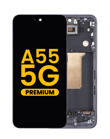 Purchase the OLED assembly with frame for the Galaxy A55 5G 2024 in Awesome Navy, premium version.