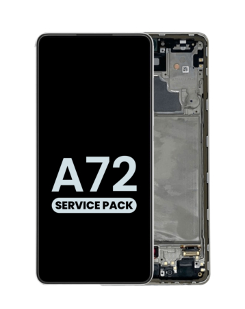 Purchase the Awesome White OLED assembly with frame, service pack, for the Galaxy A72 2021 model A725.