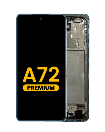 Purchase the premium Awesome Blue OLED assembly with frame for the Galaxy A72 2021 model A725.