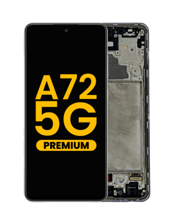Buy the premium Awesome Black OLED assembly with frame for the Galaxy A72 5G 2021 model A726.