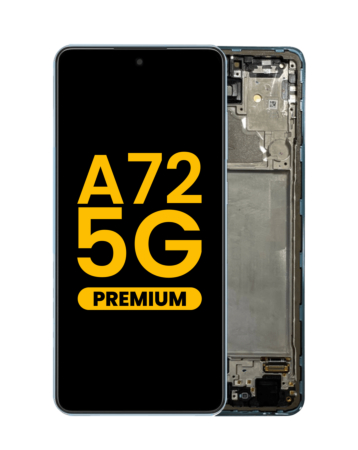 Shop the premium Awesome Blue OLED assembly with frame for the Galaxy A72 5G 2021 model A726.