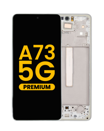Buy the premium white OLED assembly with frame for the Galaxy A73 5G 2022 model A736.