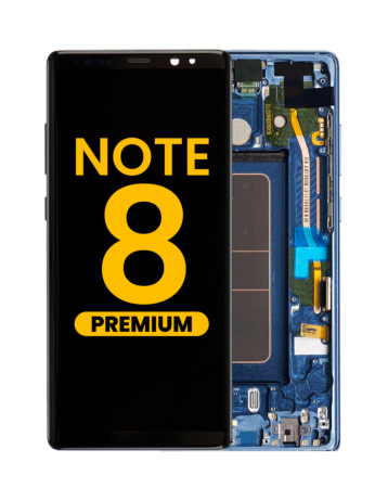 Purchase the OLED Assembly with Frame for Galaxy Note 8 N950 in Deepsea Blue, Premium.