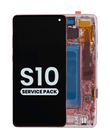 Buy the OLED assembly with frame for Galaxy S10 G973 in Flamingo Pink, service pack.