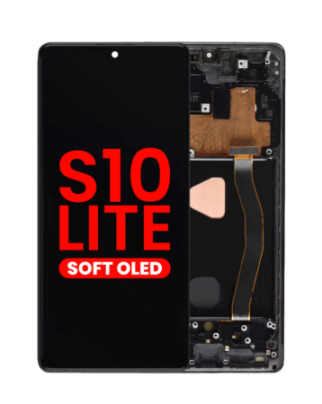Stock up on the OLED assembly with frame for Galaxy S10 Lite G770 in Prism Black, aftermarket OLED.
