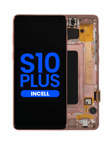 Shop the LCD assembly with frame for Galaxy S10 Plus G975 in Flamingo Pink, without fingerprint sensor, aftermarket Incell.