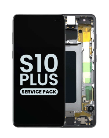 Order the OLED assembly with frame for Galaxy S10 Plus G975 in Prism Black service pack.